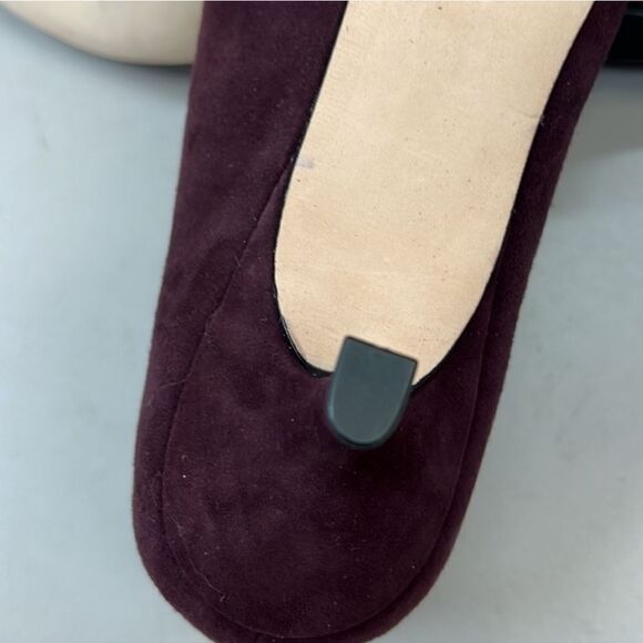 KATE SPADE Dale Kitten Heels In Deep Russe Goat Leather Pumps NIB - Picture 3 of 8